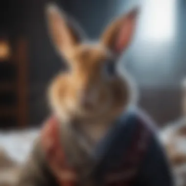 A rabbit wearing a cozy sweater, emphasizing the importance of comfort in pet apparel