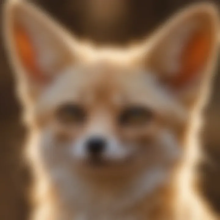 Close-up of a fennec fox showcasing its large ears