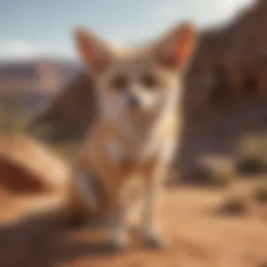 Fennec fox in its natural desert habitat