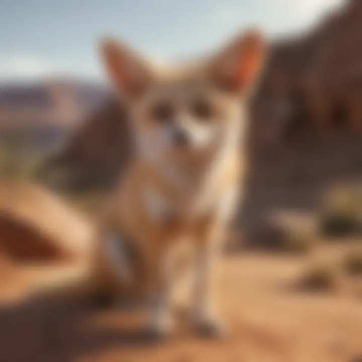 Fennec fox in its natural desert habitat