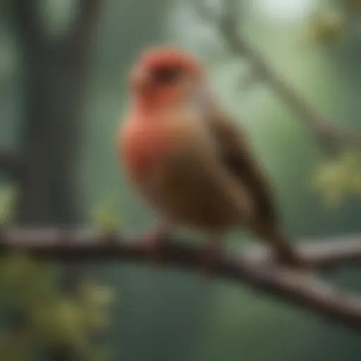 A vibrant collection of various finch species perched on branches.