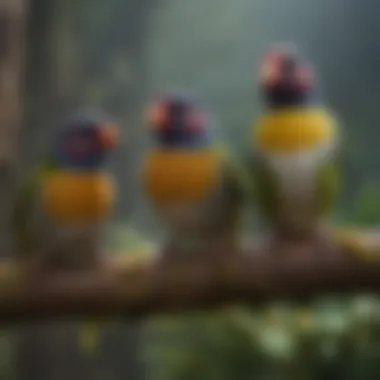 A well-maintained aviary featuring Gouldian Finches.