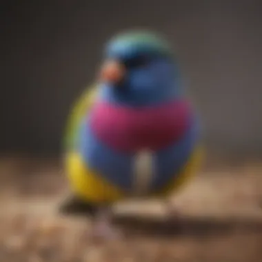 Vibrant Plumage of the Gouldian Finch A close-up view of a Gouldian Finch showcasing its vibrant plumage.