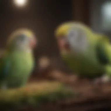 Parakeet in a Restful Sleep Environment Parakeet enjoying a restful sleep
