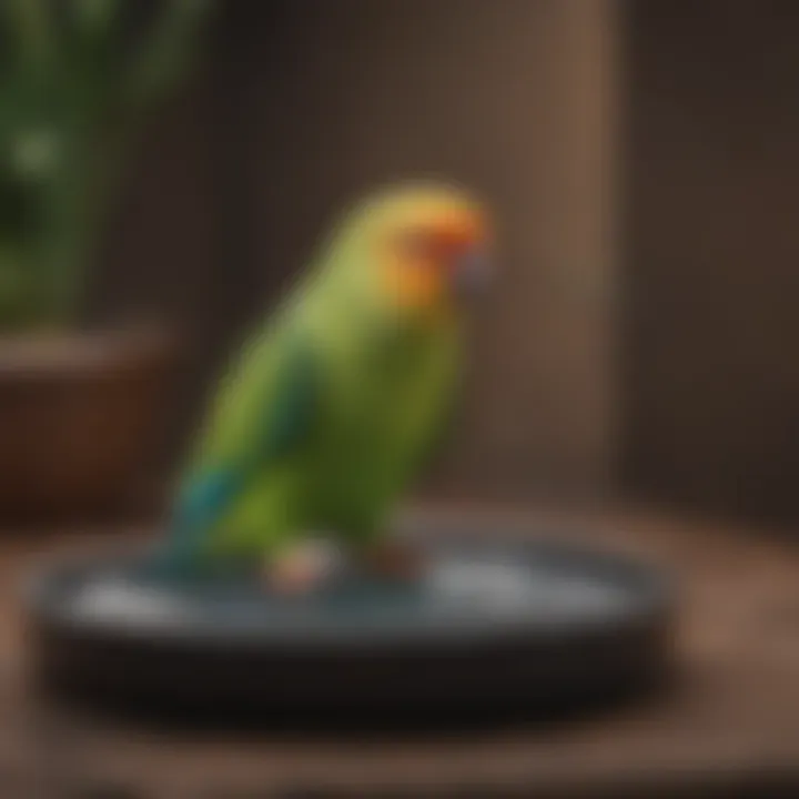 Different types of water dishes suitable for parakeets
