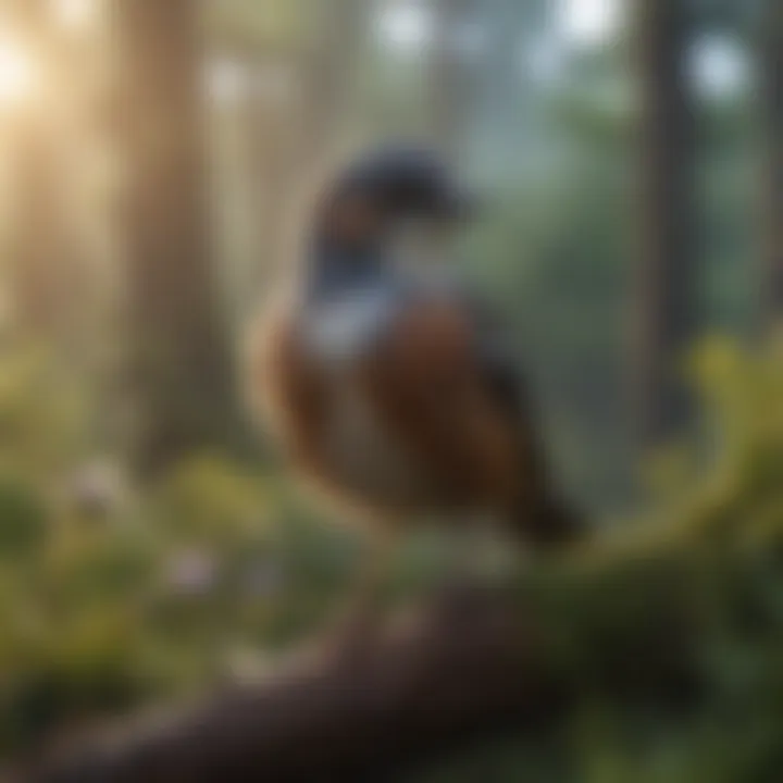 A serene avian habitat featuring a variety of birds in a clean environment.