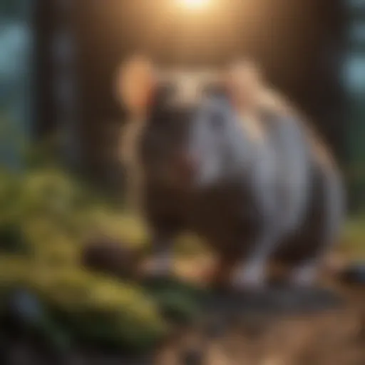 A curious pet rat exploring its environment