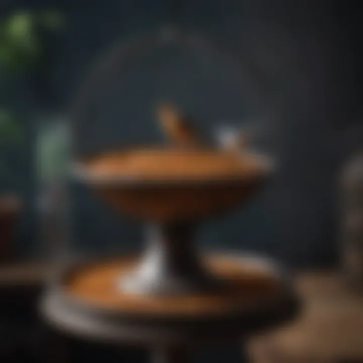 Properly placed bird food bowls in a birdcage