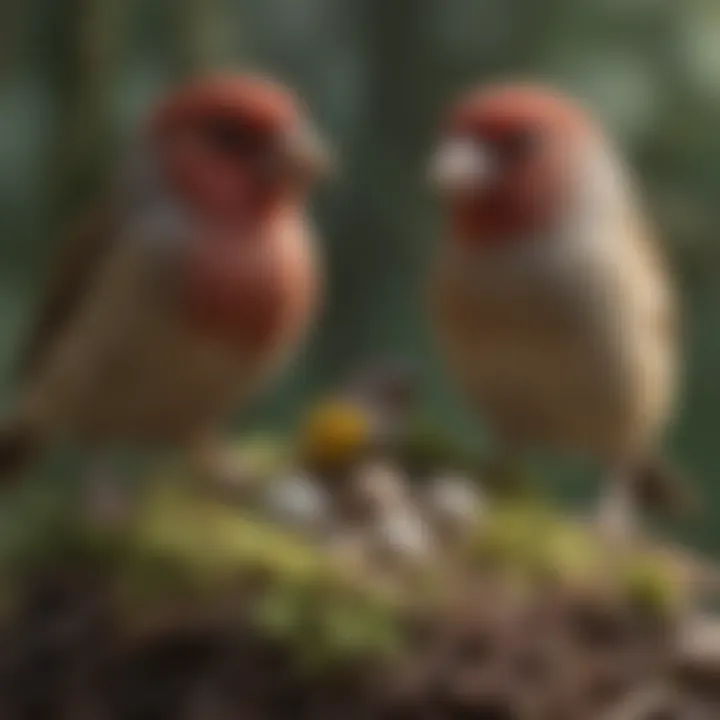 Different species of finches showcasing their nesting preferences
