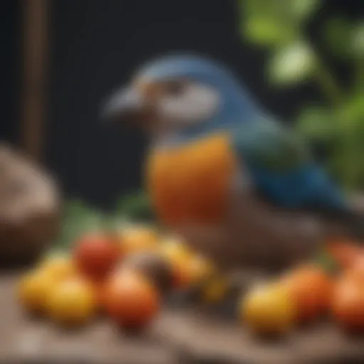 Colorful assortment of avian chewing toys designed for various bird species