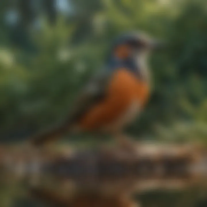 A serene environment showcasing various birds in the wild.