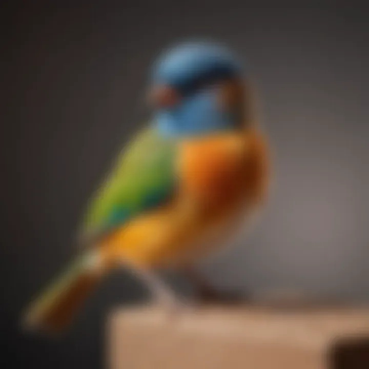 A colorful bird perched on a sandpaper-coated perch