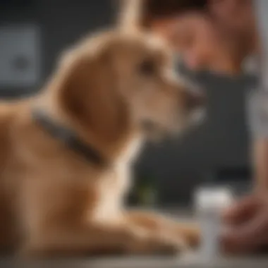 A healthy companion animal receiving a routine examination Healthy pet during a check-up