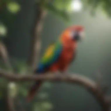 Colorful parrot perched on a branch