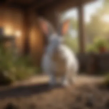 Rabbit exploring an enriched environment