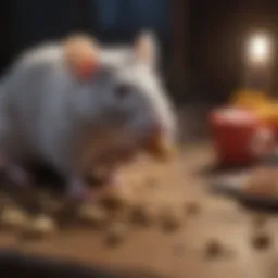 A variety of healthy treats for pet rats displayed on a wooden surface.