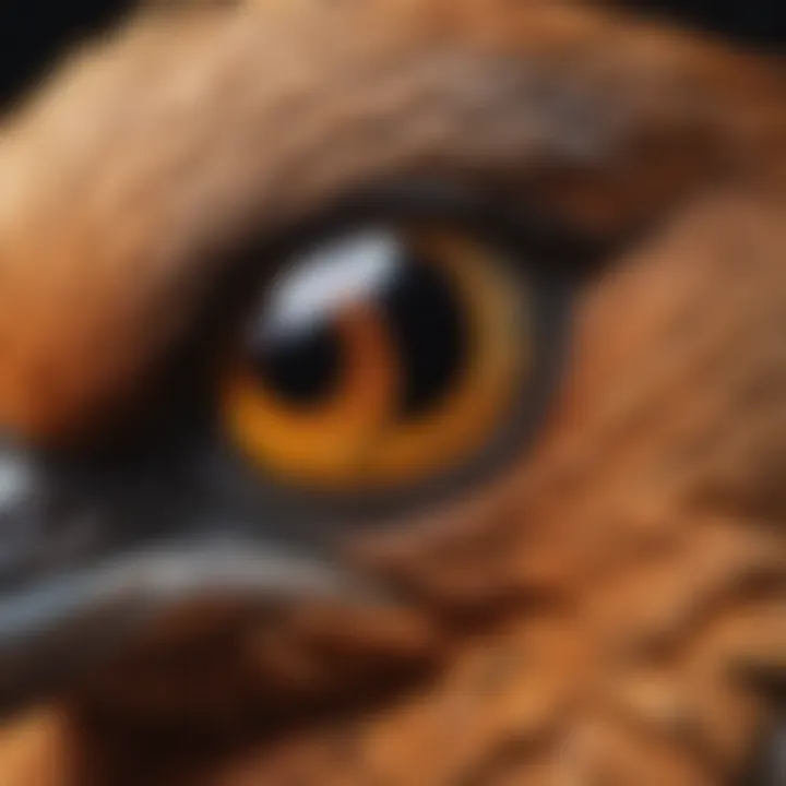 A close-up of a bird's eye, highlighting its capability to perceive UV light.