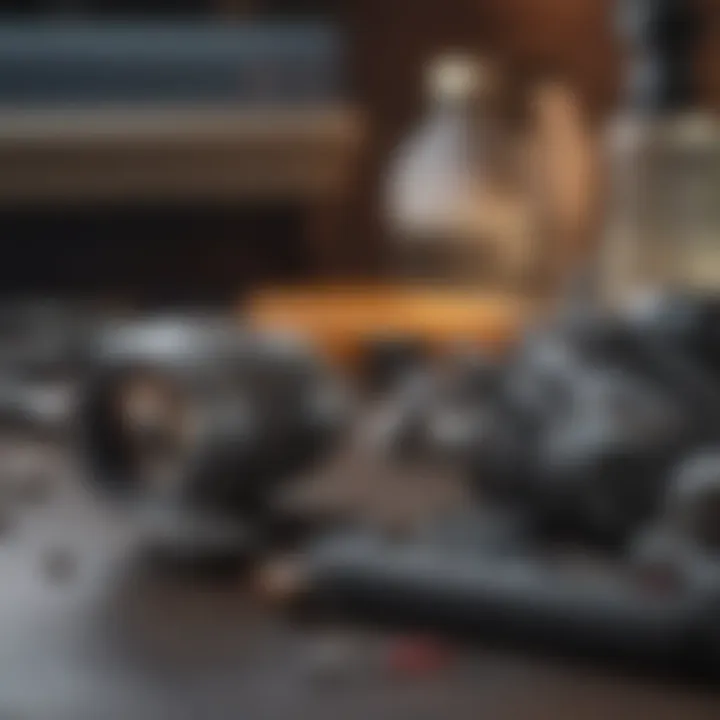 Close-up of avian medical equipment