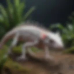 Detailed skeletal structure of an axolotl showcasing unique features