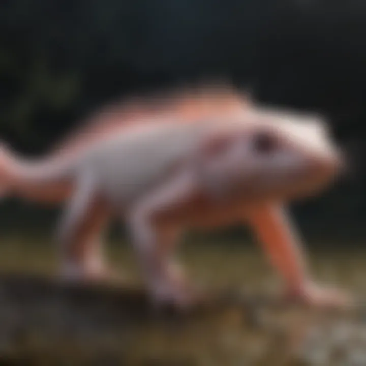 Muscular system of an axolotl highlighting anatomical arrangement