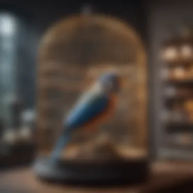 Various bird cage materials displayed together