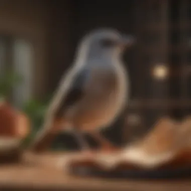 A Bird in a Clean and Safe Environment Bird enjoying a clean and safe environment with cage paper