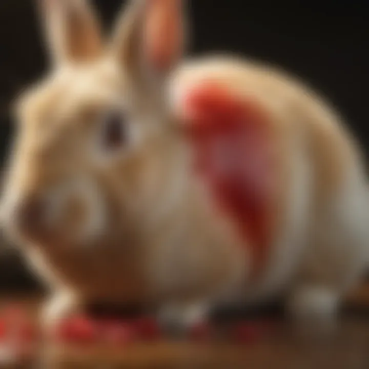 Diagram showing potential causes of bloody urine in rabbits