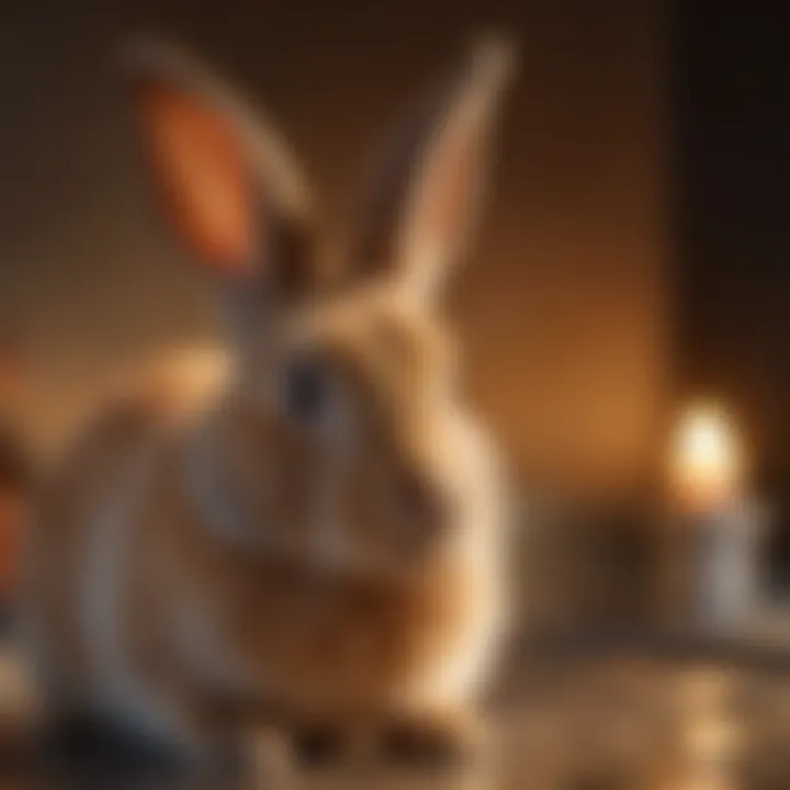 Illustration of a rabbit with symptoms of urinary issues