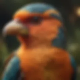 Close-up of a vibrant breeder bird in a natural habitat.