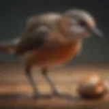 Illustration of a bird with a broken leg, displaying the injury clearly.
