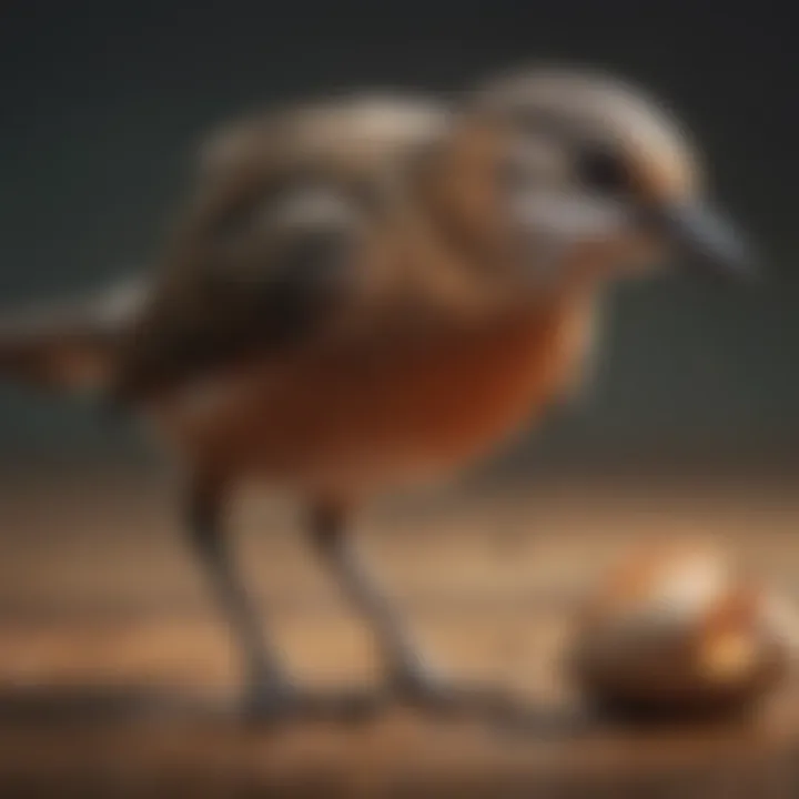 Illustration of a bird with a broken leg, displaying the injury clearly.