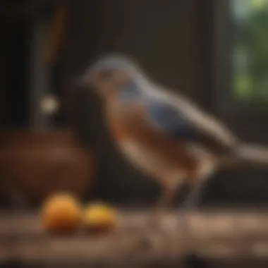 Preventive measures for bird leg injuries, depicted through safe habitat design.