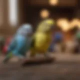 Colorful assortment of budgie toys