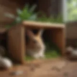 A beautifully crafted bunny burrow box in a cozy setting