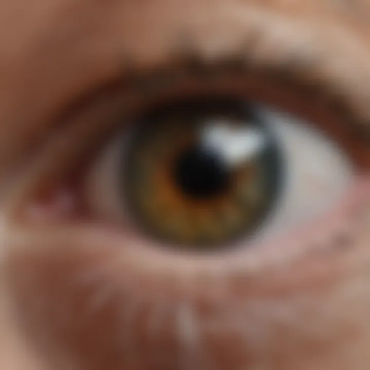 Veterinary examination of a rabbit's eye