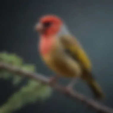 Vibrant Finch Perched on a Branch A vibrant finch perched on a branch, showcasing its colorful plumage