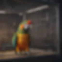 A spacious parrot breeding cage showcasing appropriate dimensions.