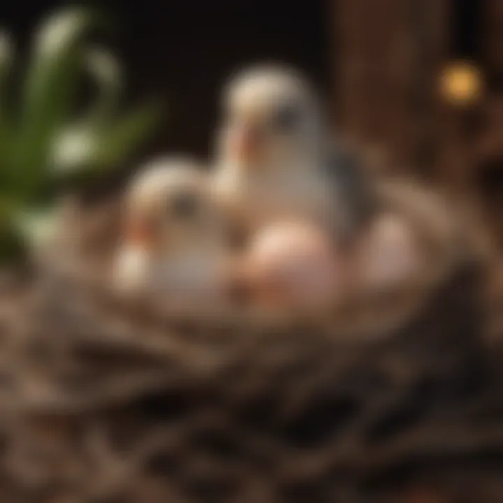 Cockatiel eggs in a nest