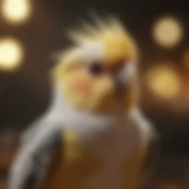 Healthy cockatiel in a clean environment post-treatment
