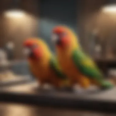 Essential Care Costs for Conures Care essentials for conures laid out on a table