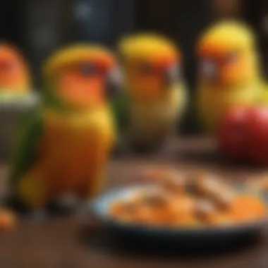 Vitamin-Rich Foods for Conures A selection of vitamin-rich foods ideal for conure nutrition