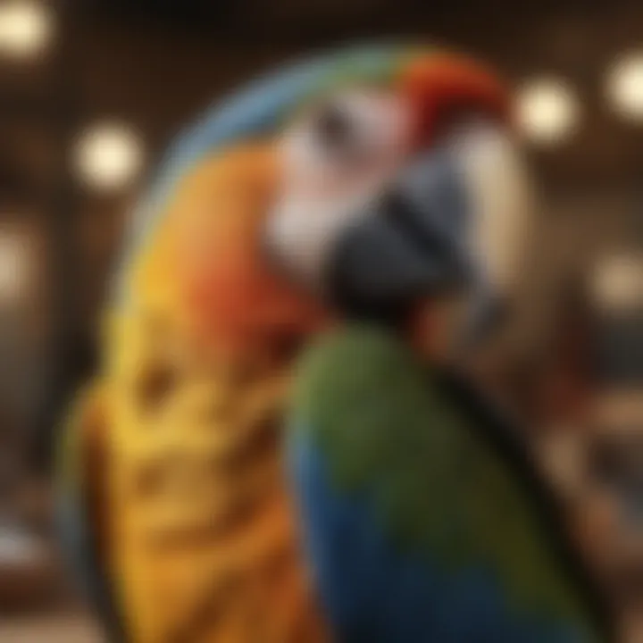 A cozy veterinary clinic with macaw healthcare supplies.