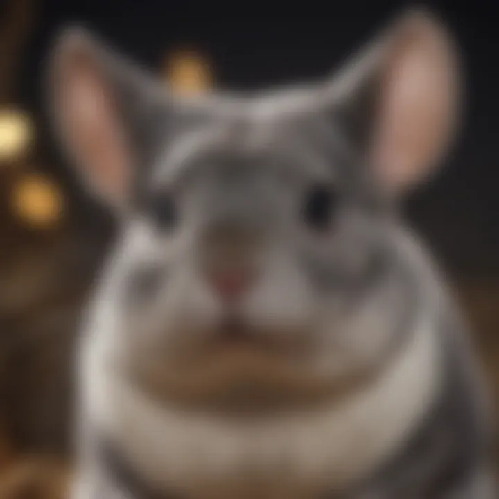 Chinchilla displaying natural behavior