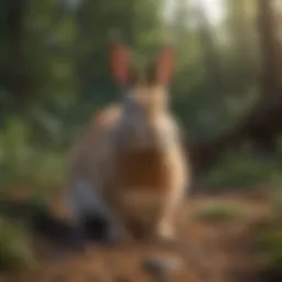 Rabbits exploring a natural habitat