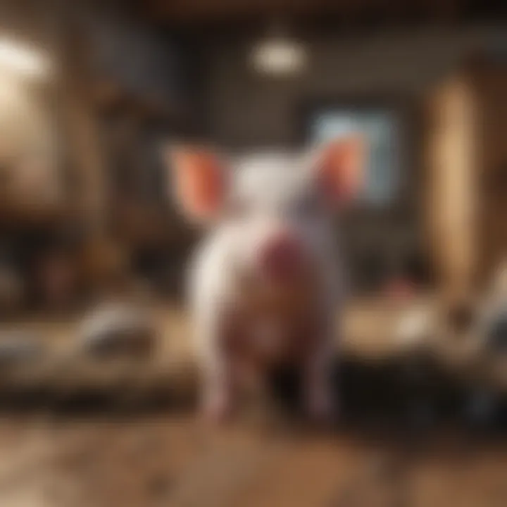A well-designed habitat for dwarf pigs highlighting their comfort.
