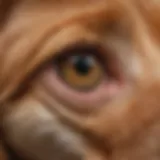 Close-up of a pet's ear showing signs of an abscess