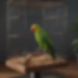 Spacious Eclectus Parrot Cage with Natural Wood Perches