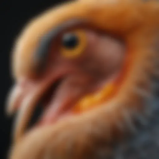 Close-up of a bird's reproductive system