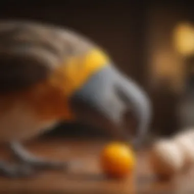 Veterinarian examining a bird