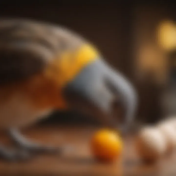 Veterinarian examining a bird